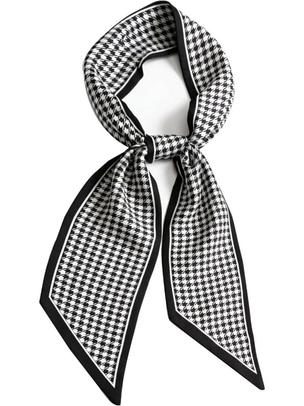 Women's Black and White Circle Elegant Oblique Angle Scarves Bag Scarfs